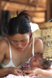 Akha woman and baby Muang Sing