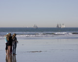 Tall Ships Off the Coast