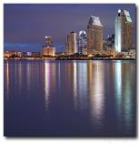 San Diego harbor at night