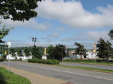 Long view of banners on Alderney Drive