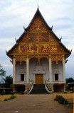 Vientiane . Wat That Luang Neua  with a beautiful facade depicting the story of Buddhas life.