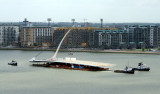 Samuel Becket Bridge in Rotterdam on its voyage to Dublin