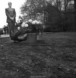 Placing flowers after the speech