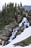 Roadside waterfall with snowpatch Glacier National Park Montana _DSC0508.JPG