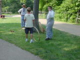 It was nice seeing young people in period costumes explaining games to other young people.