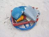 collected drift plastic, Bay Cay
