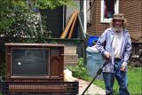 Garner and the new TV.