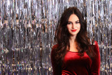 Model with Tinsel Background 
