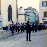 Gibraltar_08.jpg Marching bands and street parade - Main Street Gibealtar -  A Santillo 1979