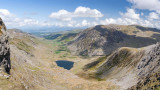 CRW_01282-Pano-Edit.jpg Llyn Idwal & Pen yr Ole Wen fm Glyder Fach - Glyder Fawr, Snowdonia - © A Santillo 2004
