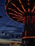 County fair ride at dusk