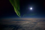 Night Polar Flight over Greenland