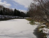 Pond with first snow