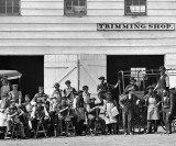 April 1865 - Workmen outside wagon trimming shop