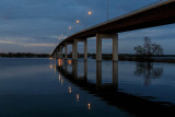 Norris Whitney Bridge before dawn with lights still on
