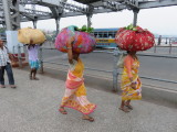 Kolkata walking across the Howrah bridge