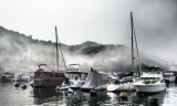 Misty morning in the Typhoon Shelter, Aberdeen, Hong Kong