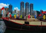 Trawlers with flags flying for 20th Anniversary of Hong Kongs return