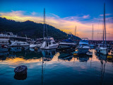 Dawn in the Typhoon Shelter.  Aberdeen, Hong Kong