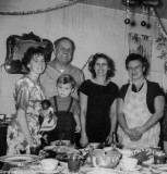 Aunt Carole (Merry) with Grandpa, their Neighbor and Grandma