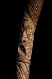 Wood spirit hiking stick- face3