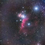 ex T8 IC434 horsehead nebula 1f 300s L 2f 2x 300s RGB hist PS done .jpg