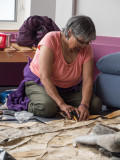 Pond Inlet, Nunavut - sewing a tarp made from seal skin