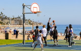 Basketball play on Laguna Beach