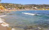 The beach and surrounding area in Laguna Beach