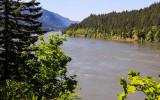 The Columbia River looking west down the Columbia River Gorge