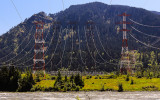Bonneville Dam high power lines across the Columbia River Gorge