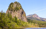 Beacon Rock on the Washington side of the Columbia River Gorge