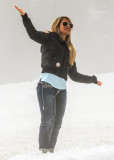 Hurricane Ridge fan poses in Olympic National Park