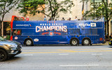 Tour bus celebrating the 2016 World Champion Chicago Cubs in Chicago