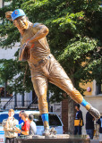 The statue of Cubs Hall of Famer Ron Santo outside of Wrigley Field
