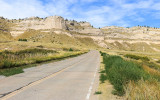 View of Scotts Bluff from the park road in Scotts Bluff National Monument