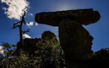 Silhouette of a balanced rock along the Echo Canyon Trail in Chiricahua National Monument