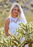 Bride-to-be among the cactus in El Dorado Canyon, Nelson Nevada