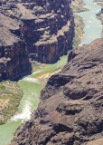 Lava Falls Rapid (bottom), rated 10 as seen from the Toroweap Overlook in Grand Canyon National Park