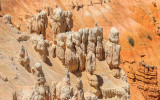 Formations below the rim of the Bryce Amphitheater in Bryce Canyon National Park