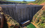 The Yellowtail Dam from the Visitor Center in Bighorn Canyon National Recreation Area - North