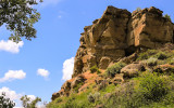 Pompeys Pillar from the base in Pompeys Pillar National Monument