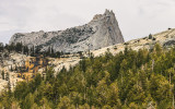 Cathedral Peak close-up from along the Tioga Road in Yosemite National Park