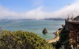 San Francisco Bay in a fog bank in Golden Gate National Recreational Area