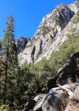 Granite slabs on a mountainside from along the Mist Falls Trail in Kings Canyon National Park