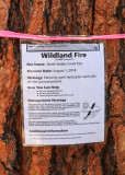 Wildland Fire Notice posted along the Kanawyers Trail in Kings Canyon National Park