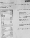 2018 KTM Pricing Sheet Nov