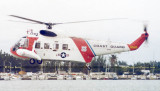 Early 70's - USCG Sikorsky HH-52A Sea Guard #CG-1383 helicopter in a SAR demo between Bayfront Park and Watson Island