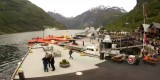 Geiranger webcam screenshot - Costa (long line) and Viking (few people) waiting for tenders