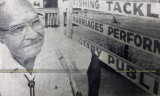 1950's-1960's? - Eddie DeLarm in his tackle shop, trading post and Greyhound Bus Station on Okeechobee Road 